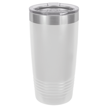 Polar Camel 20 oz. White Vacuum Insulated Ringneck Tumbler with Clear Lid